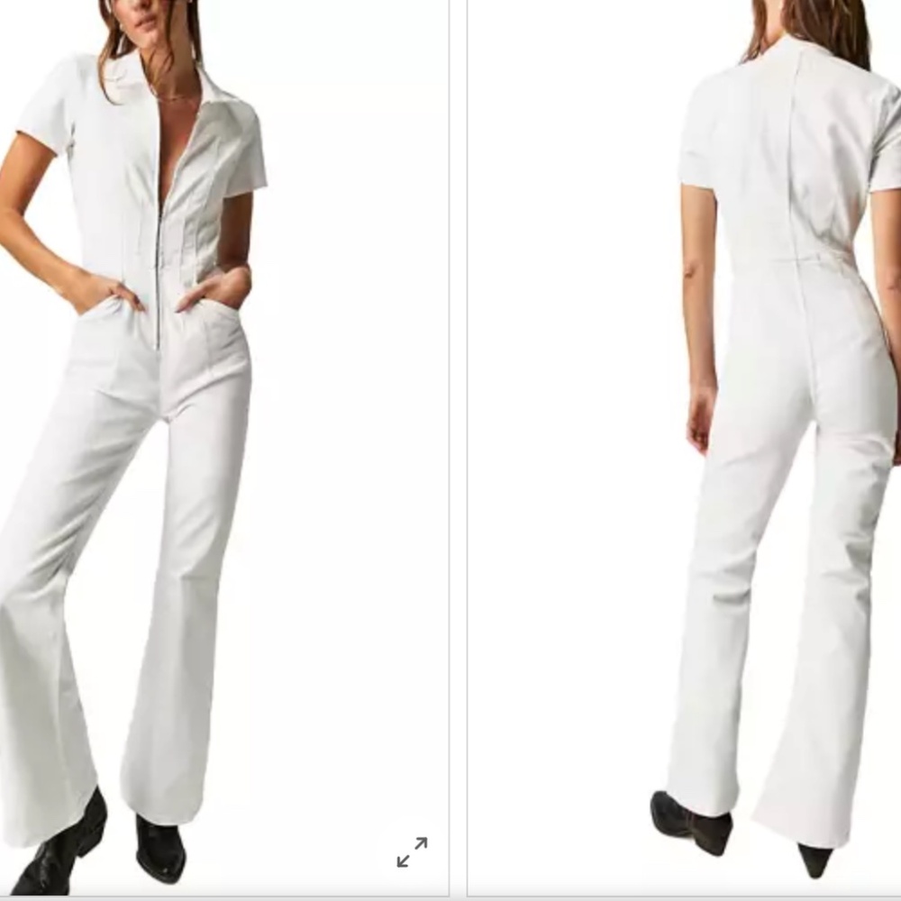 We The Free White Denim Jumpsuit size S